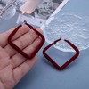 Aneneiceera Vintage Red Velvet Hoop Earrings Dark Burgundy Square Earrings