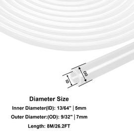 LAVMHAB PVC Hose, 5 mm x 7 mm, 8 m Length, Transparent Vinyl Hose, PVC Hose, Flexible Plastic Hose, Water Hose