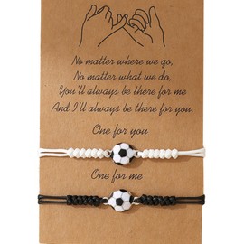 HEVIBK Football Bracelet Adjustable Football Charm Friendship Braided Rope Bracelets, 100% Brand