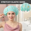Satin Shower Cap, Pack of 2, Waterproof Elastic Shower Cap,