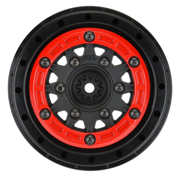 Pro-line Racing 1/10 Raid Bead-Loc Fr/Rr 2.2"/3.0" 12 & 14mm SC Wheels (2) Red/Black, PRO281104