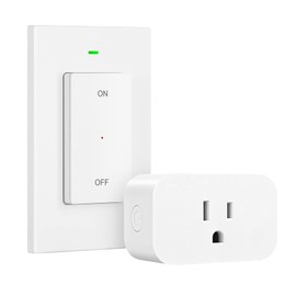 DEWENWILS Remote Control Outlet Wireless Wall Mounted Light Switch, Electrical Plug in On Off Power Switch for Lamp, Christmas Decoration, No Wiring, 100 Feet RF Range, Programmable