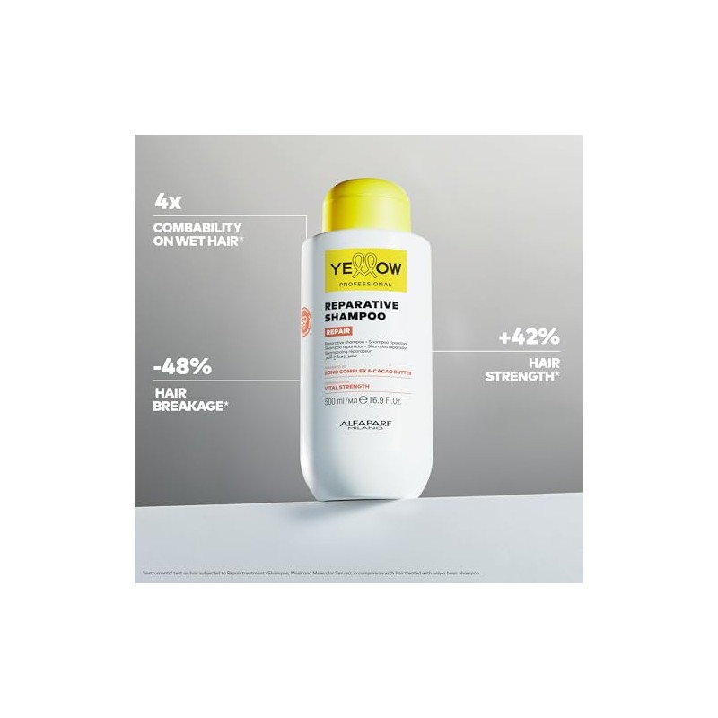 Yellow Professional Shampoo Reparador, con Bond Complex y Manteca de