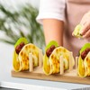 Pinkunn 4 Pcs Bamboo Taco Tray Holder Holds 8 Rack