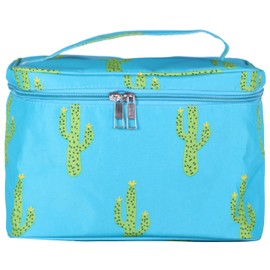 101 BEACH Fashion Print Soft Case Cosmetic Bag (Turquoise Cactus)