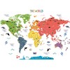 HomeEvolution Large Removable Educational World Map Peel and Stick Wall