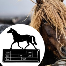 Harilla Namensschild für, Pferdeschild für, Zaun, dekorativ, robuste Pferdestalltür-Dekoration, Pferdenamensschild aus Metall