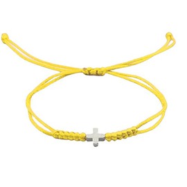 COLORFUL BLING Multicolor Handwoven Religion Braided Cross Bracelet Faith Hope Blessed Wrist Cuff Bracelet for Women Men Lucky Protection Prayer Jewelry-yellow