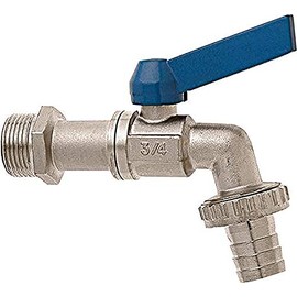 Geka NG3/4 AG G 3/4" Chrome Plated Ball Bibcock, Gold/Blue, 48x28x28 cm