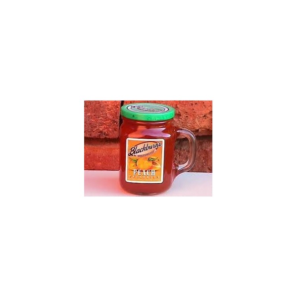 Blackburn's Preserves & Jellys 18oz Jar (Packed in a Glass Reusable Handled Mug) (Peach Preserves)
