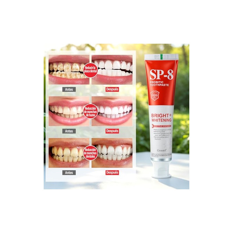 3PCS Sp-8 Probiotics Whitening Toothpaste, Fresh Breath Fresh Mint Flavor