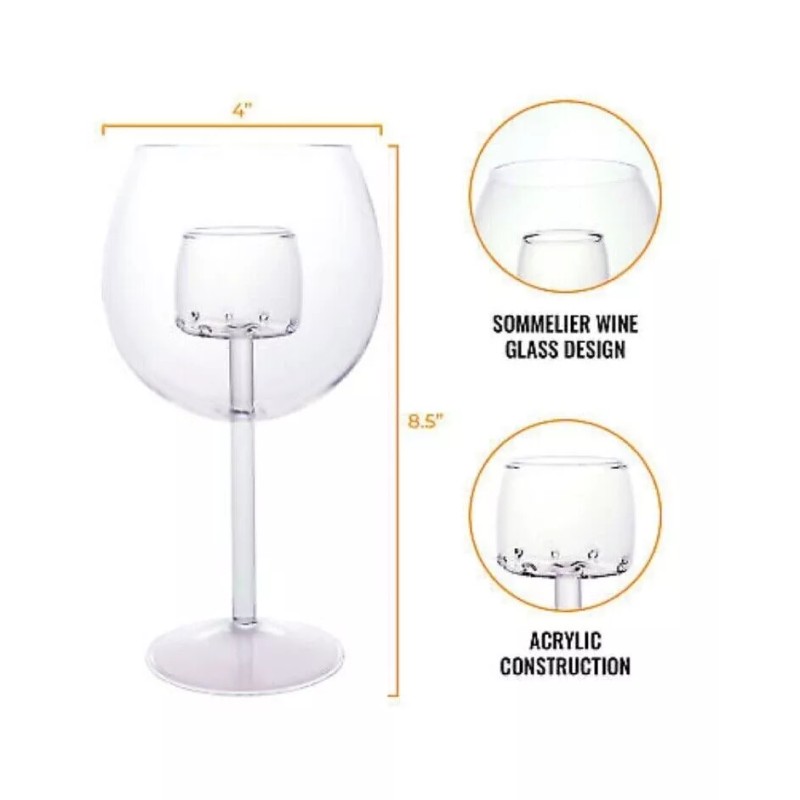 LEVAV Sommelier Aerating Decanter Glass Goblet On Stem - Unique