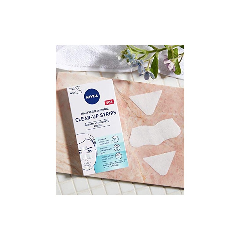 Nivea Visage Hautverfeinerndes Clear Up Strips, 6 unidades, limpieza, máscara