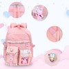 KingBig Girls School Backpack with Cute Pin Accessories Plush Pendant