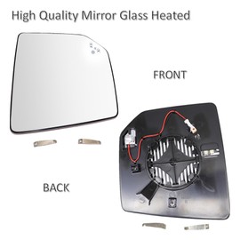 AOUTTUOA Mirror Glass Heated Blind Spot Right Passenger Side FL3Z17K707D Compatible with Ford F150 2015-2020 with Heated & Blind Spot Replace FO1325141 Raptor Mirror Replacement Glass