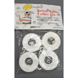Loomco White Child Door Safety Knobs (4 Pack) New in Factory Sealed Package