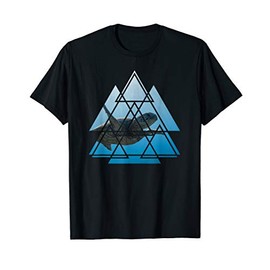 Diving Sea Turtle Geometric Triangles | Scuba Diver Gift T-Shirt