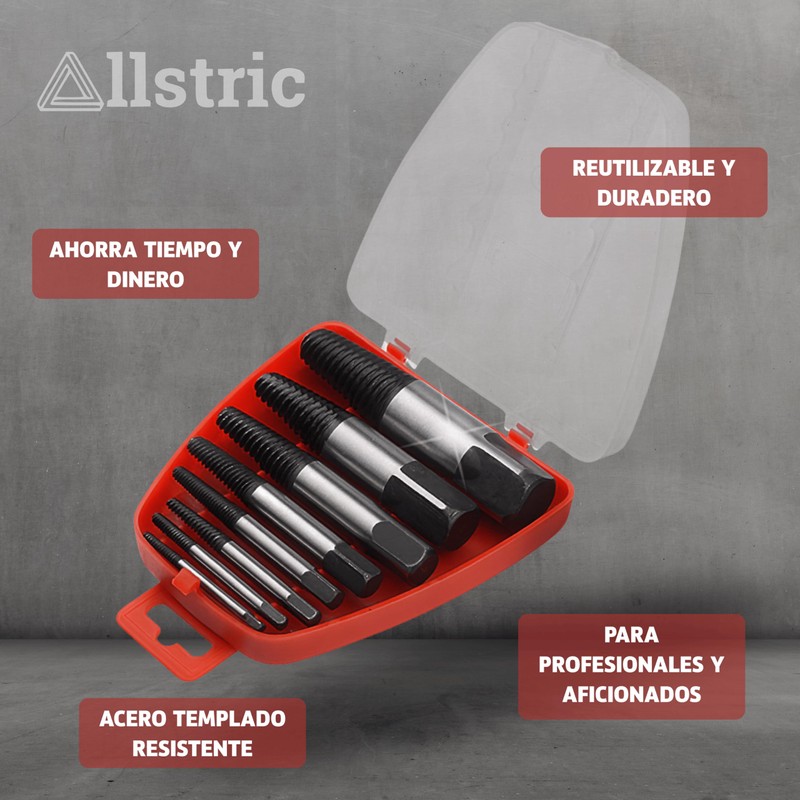 Allstric Set of 8 Broken and Damaged Screw Extractor |