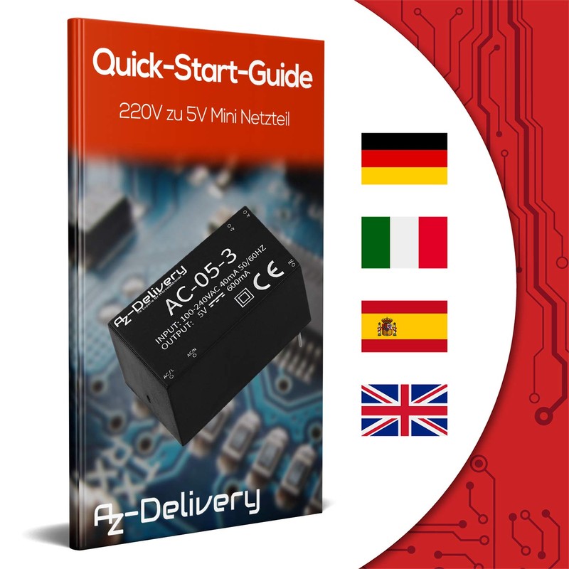 AZDelivery 3 x 220V to 5V Mini Power Supply Module