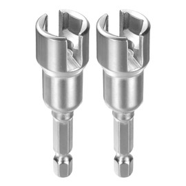HARFINGTON 2pcs H12 Wing Nut Driver 12mm Metric 6-Point Socket 1/4" Hex Shank Power Deep Slot Wing Nut Drill Bit CR-V Steel Wrench Impact Driver Tool for Panel Nut Bolt Screw Eye