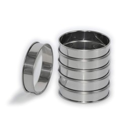 Uncle Jack 6 Pack 4‘' Double Rolled English Muffin Rings, Stainless Steel Crumpet Rings, Tart Rings, Round