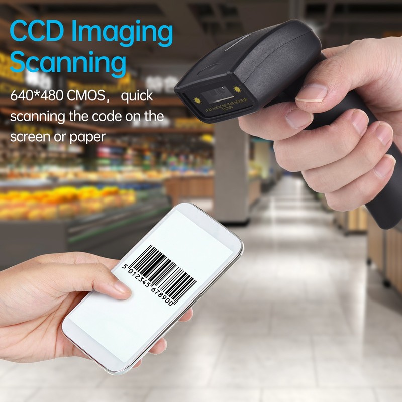 Barcode Scanner USB Plug and Play Portable Handheld Barcode Reader