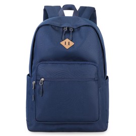 Lohol Classic Backpack for School Travel College, Durable Water Resistant Bookbag (Navy)