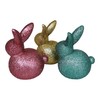 Set of 3 Rabbit 16.5 cm Large Ceramic Colourful Blue