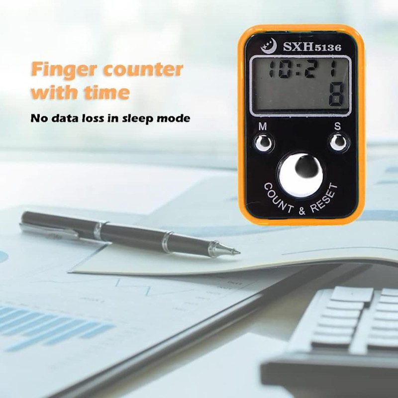 SEIWEI 6 Pieces Tally Finger Counter, 5 Digit Display, Knitting