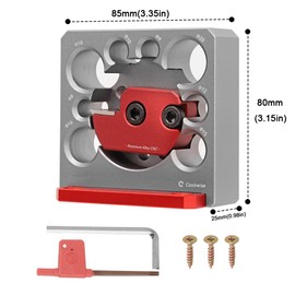 KETIPED Adjustable Drill Milling Dowel Round Rod Auxiliary Tool with Carbide Blade, Electric Drill Milling Cylindrical Woodworking Tool Dowel Maker Jig with 8/9/10/12/15/16/18/20mm Holes,035G