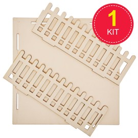 Baker Ross FN256 Mini Wooden Doll House Garden Kit - Pack of 1, Kids Dolls House Kit, Handcraft Construction Kit