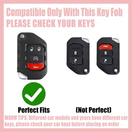 Rayslesan Sparkly Key Fob Cover with Cherry Keychain, Bling TPU Smart Key Case for Women, Compatible with Jeep Wrangler JL JLU Sahara JLU Rubicon Gladiator JT (4-Button, Gold Pink)