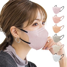 cicibella Mask, Cooling Sensation, Non-woven Fabric, 5D Mask, Bi-Color, 3D Mask, Skin Friendly Mask, Disposable Face, Women's Color Mask, Lilac Ash