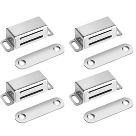 Yuiturt Door Magnet Magnetic Catch Pack of 4, Stainless Steel Magnets for Cabinet Doors, Strong Magnetic Suction Cupboard Doors, Cupboard Punch-Free Magnetic Suction Suitable for Kitchens, Cabinets