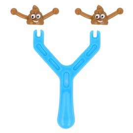 Henbrandt 1 x Children’s Funny Poo Slingshot Toy with 2 Flying Poop Bullets Sticky Squishy Mochi Poop Emoji Toy Rubber Novelty Party Bag Favours Loot Bag Fillers Stocking Fillers for Boys and Girls