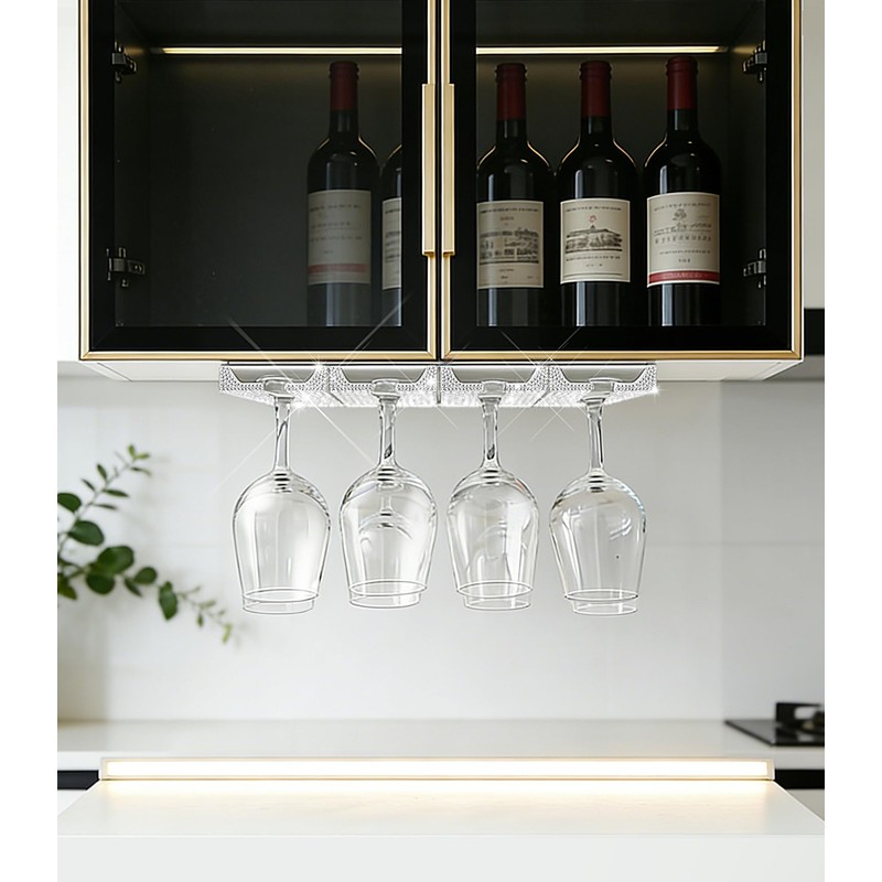 Yivaiks 2pack Bling Wine Glass Holder and Stemware Rack Hanger