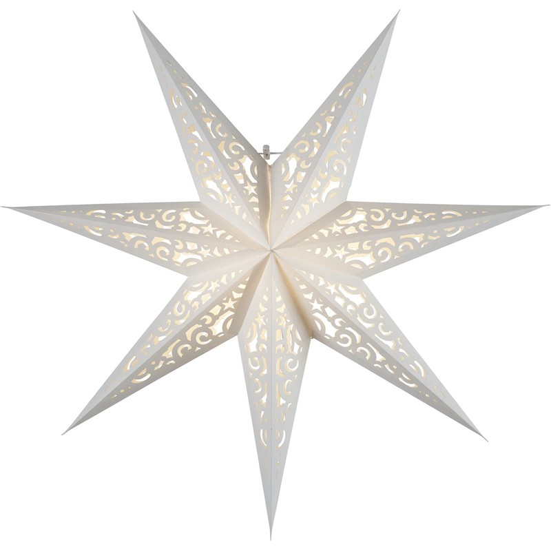 Star 501-22, Papierstern "Lace", 7 zackig, Papier, Weiß, 1.2 x