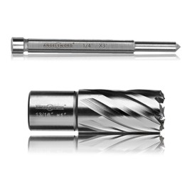 ANGELSWORD HSS Annular Cutter Diameter 13/16", Cutting Depth 1" High Speed Steel, Mag Drill Bits Kit for Magnetic Drill Press, with One 1/4"*3" Pilot Pin