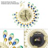 Iron Modern Wall Clock Large 3D Peacock Shape Non Ticking