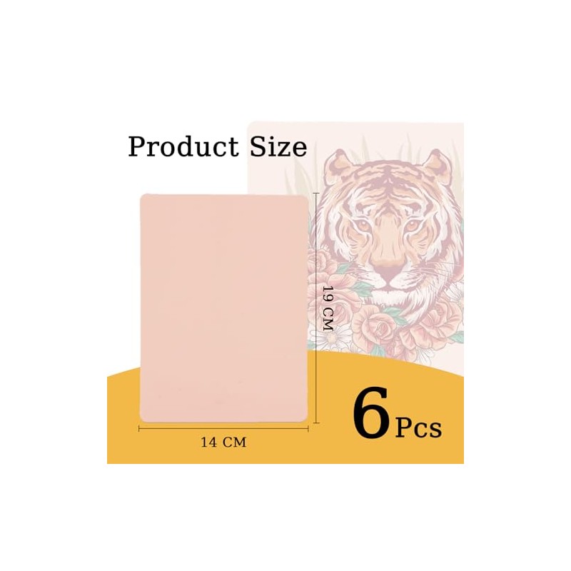 Tattoo Practice Skin 3mm Fake Skin 6pcs 19x14cm Double Sided