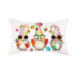 ONWAY Summer Beach Throw Pillow Cover 12x20 Starfish Ball Watermelon Pillowcase Tropical Holiday Decorations Patio Cushion Case for Sofa Couch Home