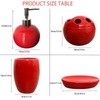 JHLAYKG Red Bathroom Accessories Set,4 Pcs Ceramic Bath Accessory Sets