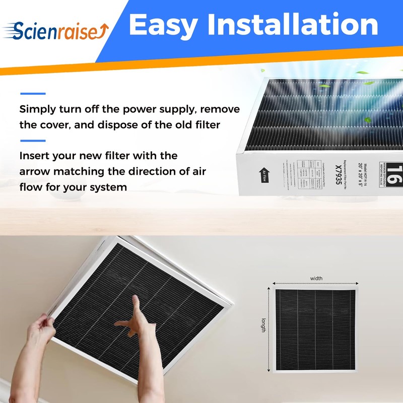 X7935 Air Filter 20x20x5 MERV 16 Filter, Compatible with Lennox