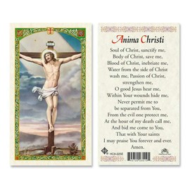 Crucifixion Anima Christi Laminated Prayer Cards- Pack of 25-