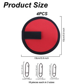 Gosknor 4pcs Lure Wrap & 30pcs Fishing Topwater Speed Clips, 5.9 Inch Bait Gloves Supplies Accessories Equipment Gear for Rod Hook Covers to Protect Fishermen Safe