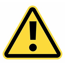 5 x 6" (15cm) General Warning Yellow Triangle Stickers with Exclamation Mark (15cm, General Warning)