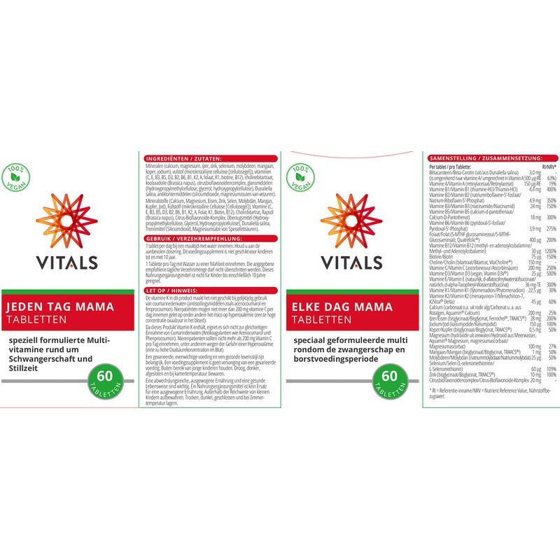 Vitals - Every day Mum 60 tablets Specially formulated multivitamins