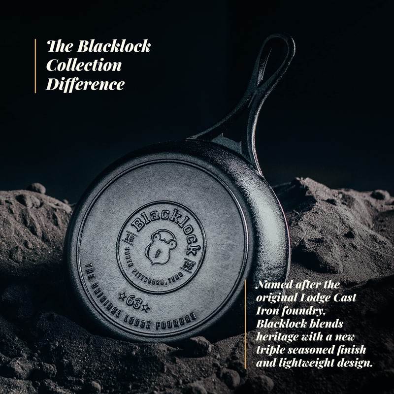 Lodge Cast Iron Blacklock Skillet, Triple Seasoned - 7 in