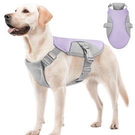 Dog Cooling Vest Harness Cooler Jacket with Adjustable Buckle for Outdoor Beach,Hiking,Camping,Purple-XL