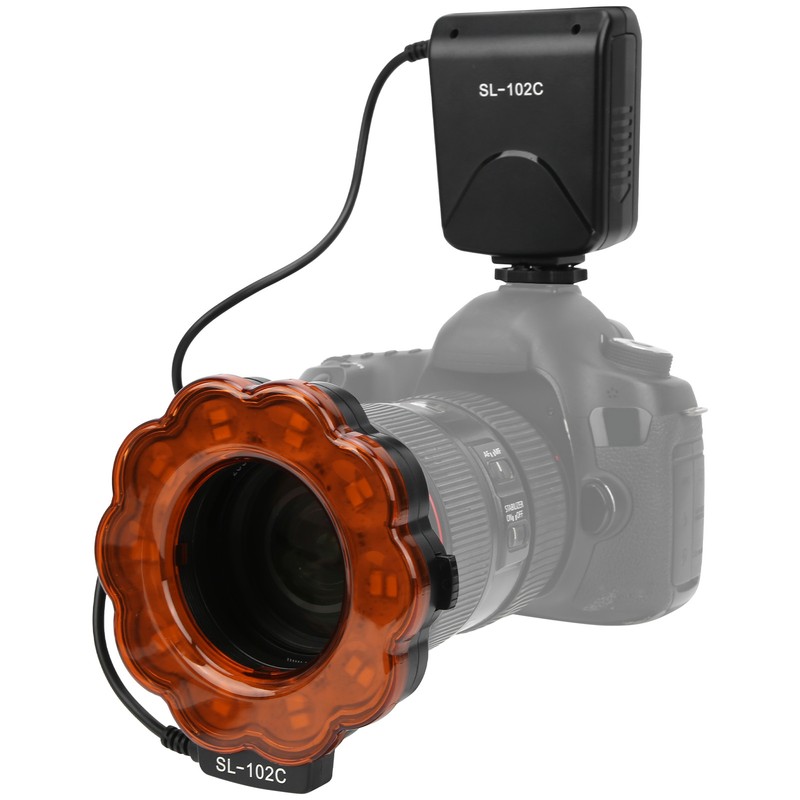 Camera Lens LED Lamp Ring Flash Light with 40.5/52/55/58/62/67/72/77mm Adapter